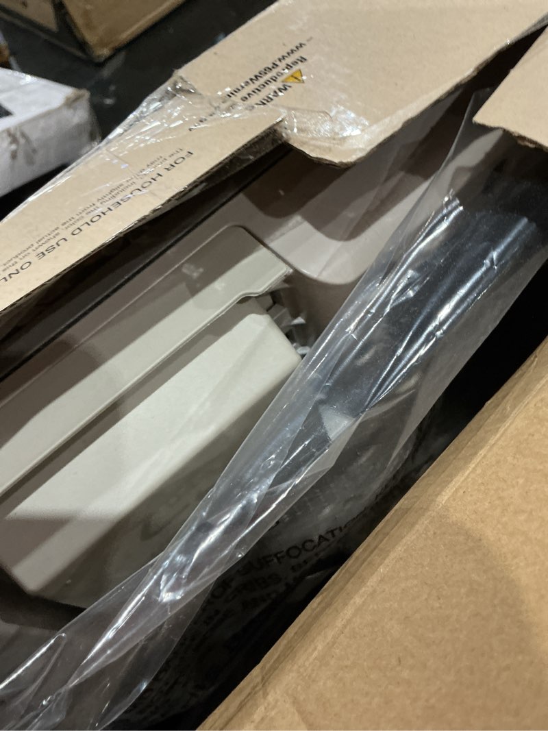 Condition photo showing As Is for bella 12" x 22" electric griddle with evergood™ ceramic nonstick coating, removable temperature probe, dishwasher-safe drip tray & cool touch handles, cook up to 15 eggs, 1500 watt, oatmilk 12" x 22" oatmilk