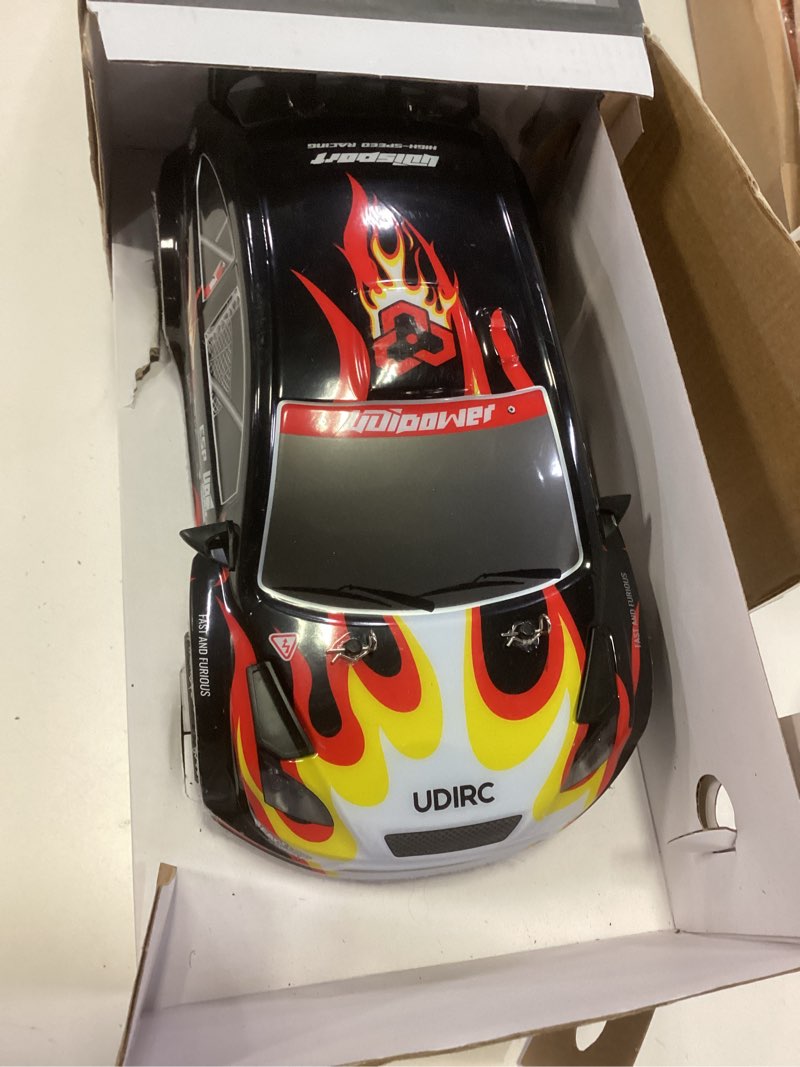 Condition photo showing Good Condition for remote control drifting car 1/16 scale, 30+mph 4wd high speed drift rc car, speed & steering control vehicle toy with u2 sets of tires and light for kids 8-12 years old