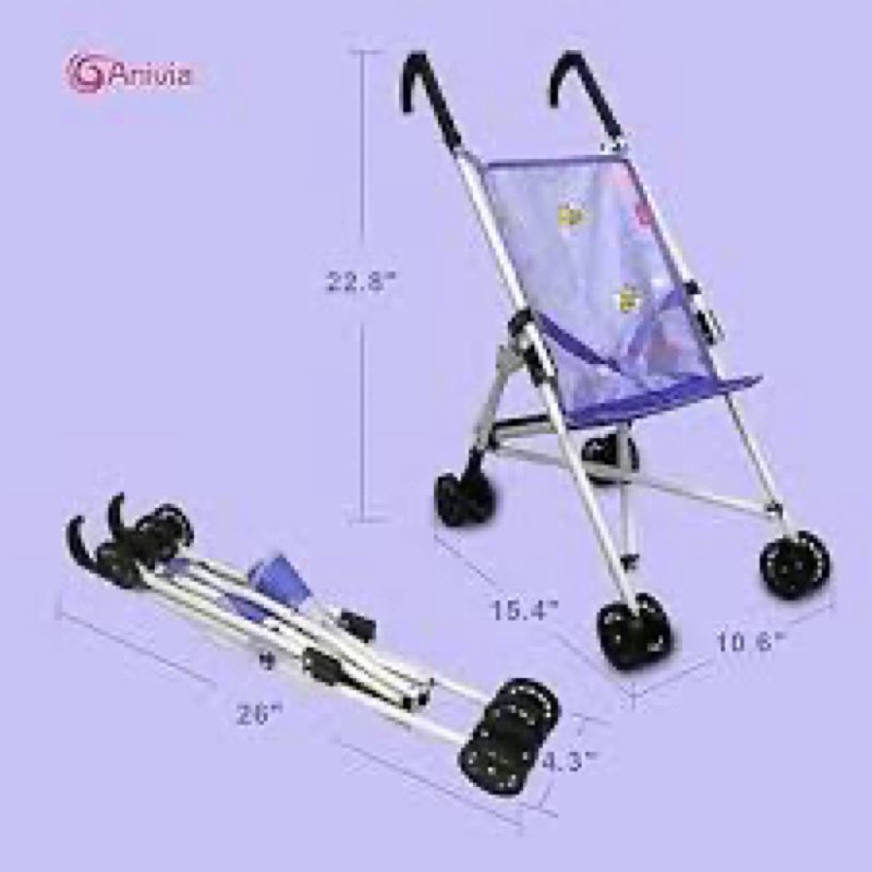 anivia stroller toy collection doll stroller baby doll accessories for toddlers 1-3heart design gifts for toddlers and girls toy stroller
