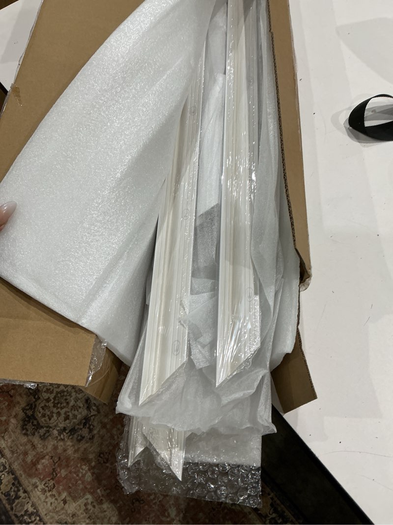 Condition photo showing Good Condition for art3d pre-cut wall molding set of 6 pcs, ready-to-assemble wainscoting panels for interior wall décor living room bedroom accent wall - installed with glue, 3 top 3 bottom white: style 2
