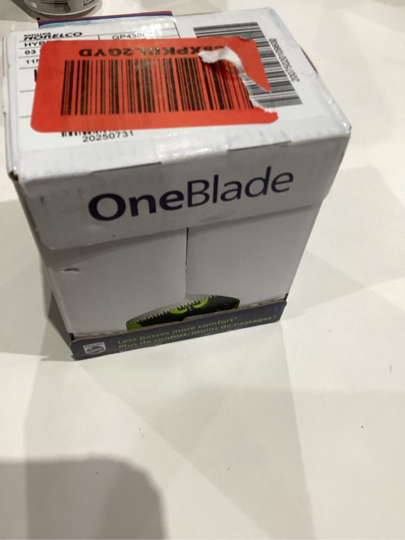 Condition photo showing New/Like New for Philips Norelco OneBlade 360 Blades, Genuine Replacement Blades for OneBlade Electric Shaver and Trimmer, Durable Stainless Steel, Trim, Edge and Shave, 3 Pack, QP430/80 3 count (Pack of 1) OneBlade 360