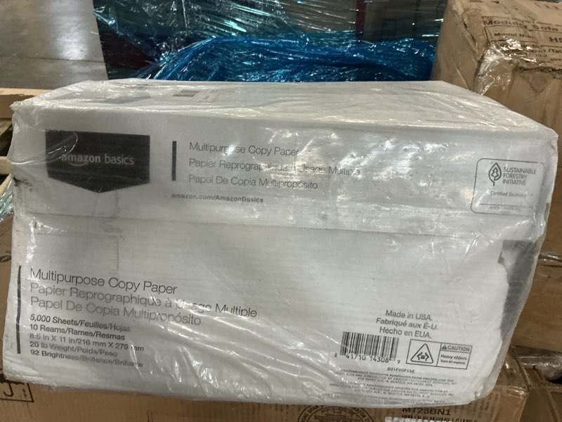 Condition photo showing Good Condition for amazon basics multipurpose copy printer paper, 20 lb, 8.5 x 11 inches, 10 reams (5,000 sheets), 92 bright white