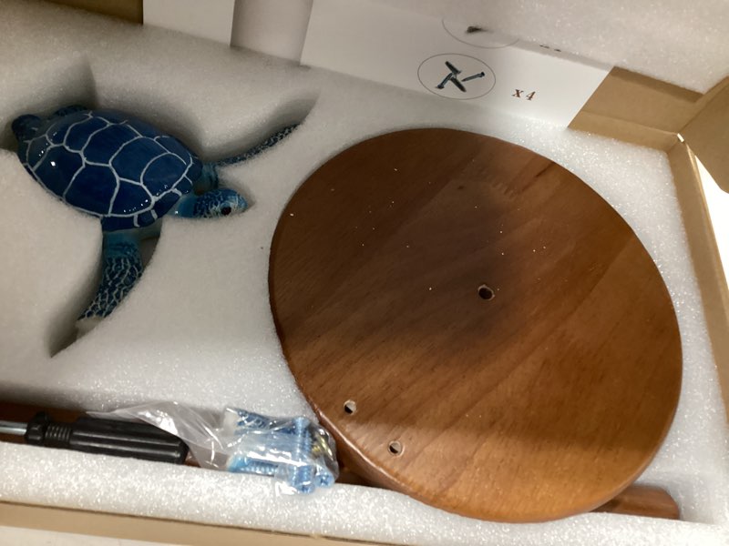Condition photo showing As Is for turtle paper towel holder - coastal decor home beach house gift sea turtle gifts for women bathroom decor unique funny cute cool paper towel holder stand kitchen counter beach themed accessories stuff blue turtle