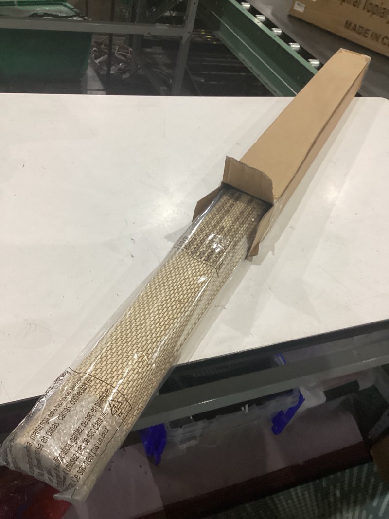 Condition photo showing New/Like New for lazblinds manual roll-up bamboo blinds, easy install roller shades for windows, hook-on light filtering bamboo shades for interior indoor windows, 37" w x 72" h, star-beige star-beige 37"w x 72"h