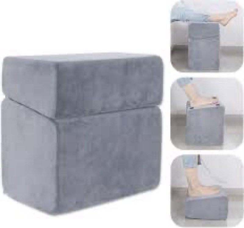 adjustable foot rest for under desk at work - 3 height ergonomic footrest, 17x11 inch office foot st