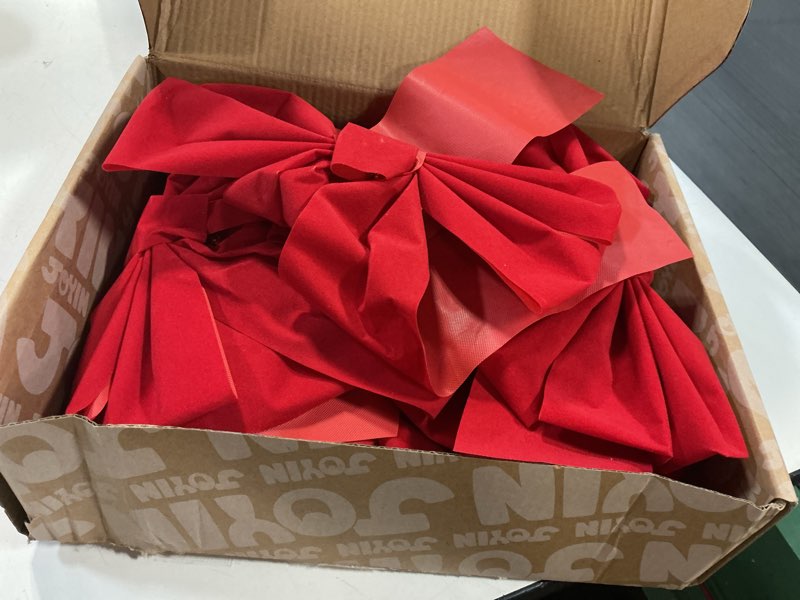 Condition photo showing Good Condition for JOYIN 12 Pack Christmas Red Velvet Bows, 13" Long by 9" Wide Decorative Christmas Bows for Wreath Garland Tree Decor, Indoor Outdoor Holiday Decorations Small