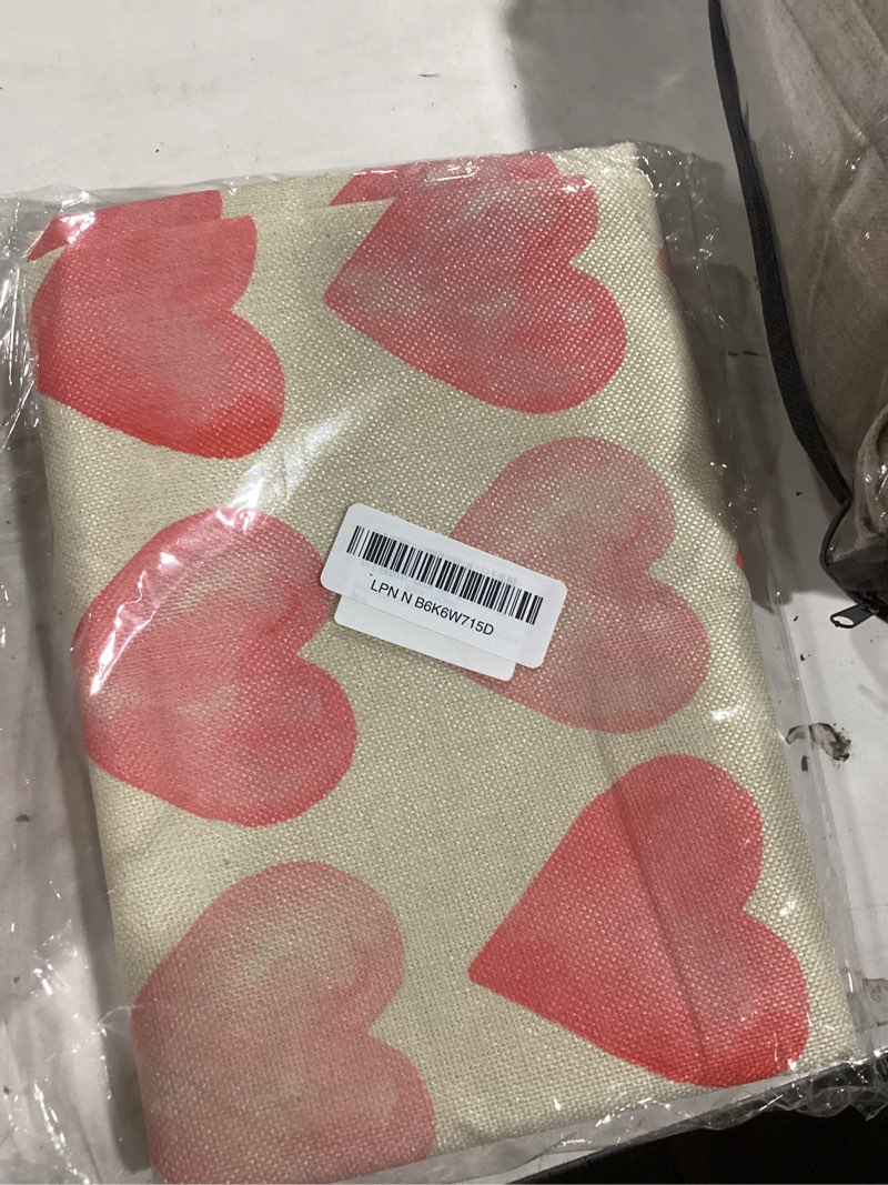 Condition photo showing New/Like New for Valentine's Day Pillow Covers 20x20 Set of 2, Linen Pillowcase With Pink Love Heart, Decorative Throw Pillows for Anniversary, Mother's Day, Outdoor Cushion Case for Sofa Couch 20" x 20" (Pack of 2) Pink-1