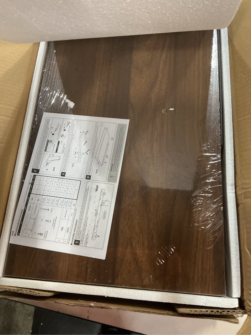 Condition photo showing New/Like New for dreamland 40" floating shelves for wall, 12" deep slim walnut floating shelves, wall-mounted shelves for bedroom, living room, kitchen, bathroom - set of 2 walnut 40"w x 12"d x 1.3"h, set of 2