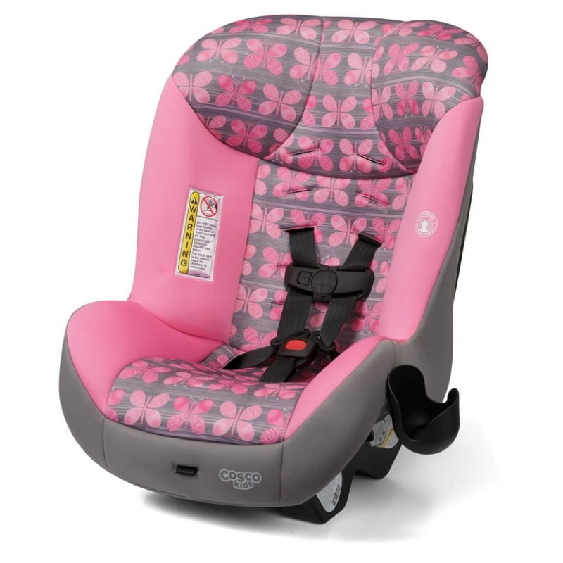 cosco kids scenera extend infant & toddler convertible car seat, pink butterfly