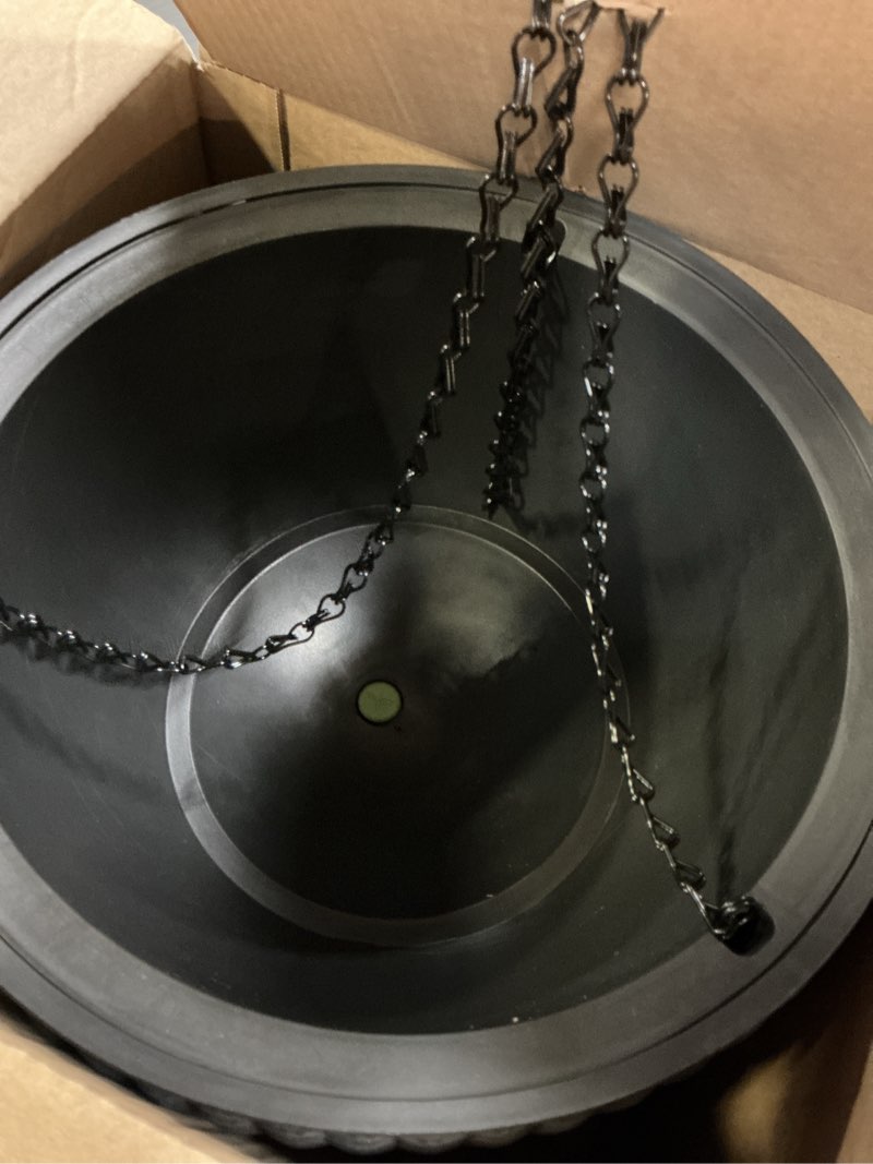 Condition photo showing Good Condition for keter resin rattan set of 2 round hanging planter baskets for indoor and outdoor plants, anthracite