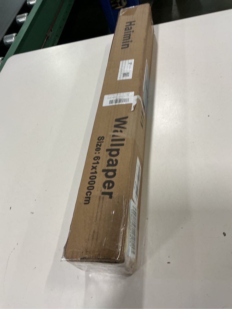 Condition photo showing New/Like New for Haimin Grasscloth Textured Wallpaper 24in X 393in Fabric Contact Paper White Wall Paper Linen Peel and Stick Self-Adhesive Thick Vinyl Embossed Film Wallpaper (White)