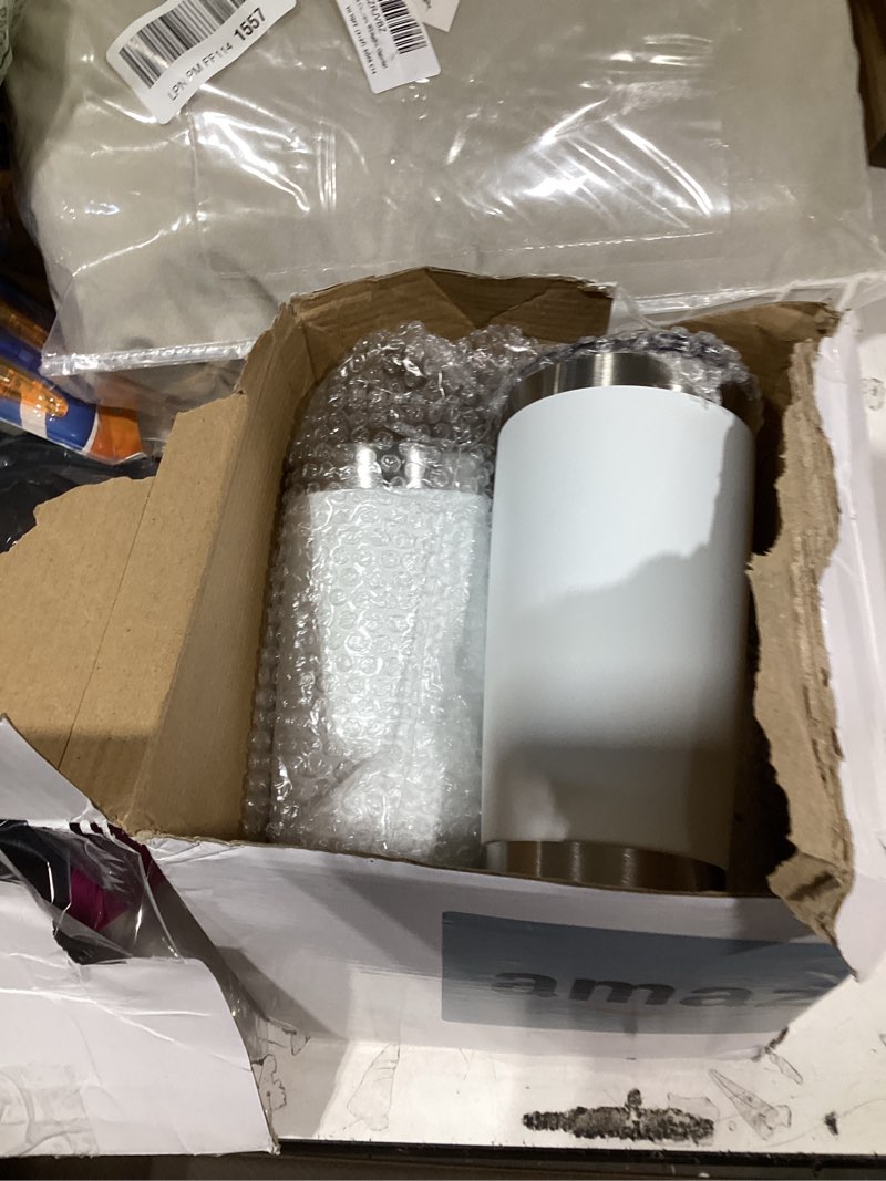 Condition photo showing Good Condition for similiar product 3 cups only4 pcs sublimation blank skinny tumbler 24 oz white mugs with handle and straw double wall stainless steel coffee travel straight mug with sliding lid 24 oz 700 ml