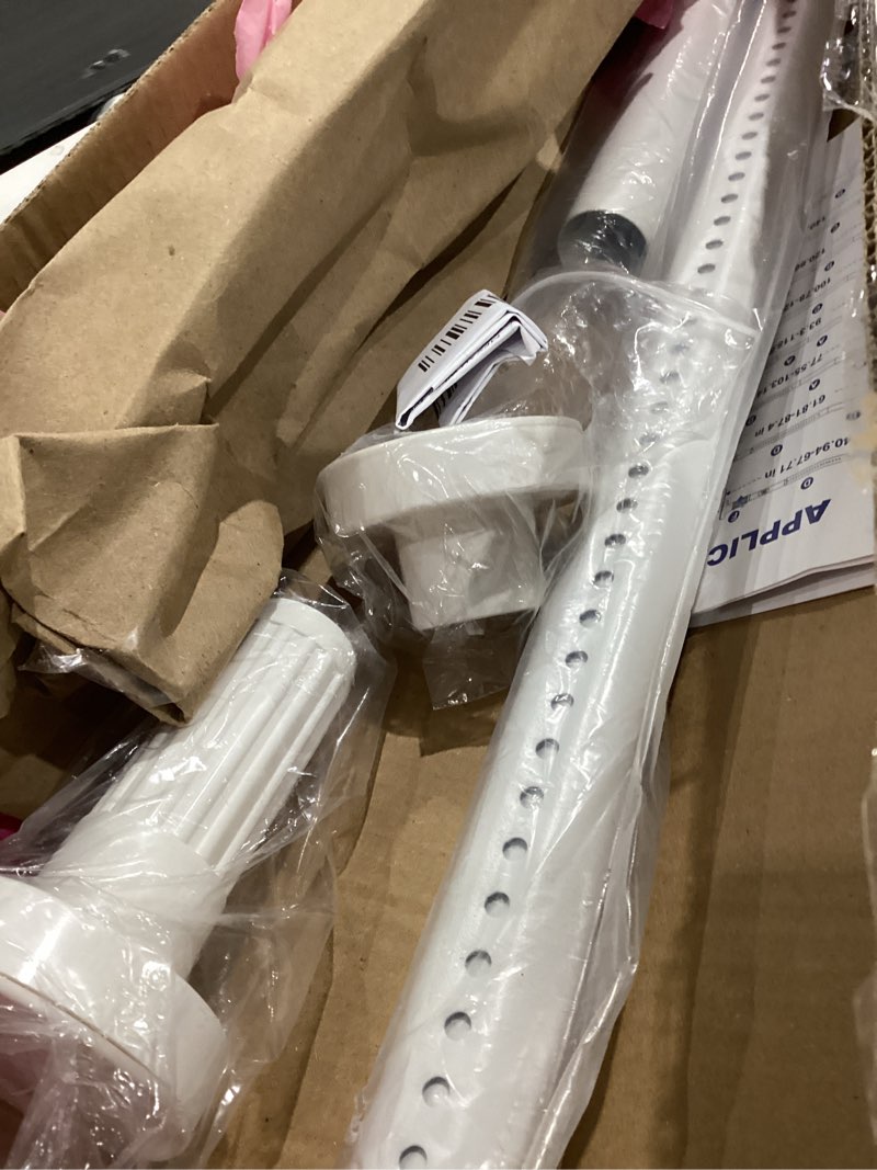 Condition photo showing Good Condition for mexau white tension curtain rods 41-87 in extra long outdoor patio curtain rods no drilling adjustable heavy duty tension rods for windows bathroom living room curtains, rod diameter 1.26in 41-87in-1 pack white