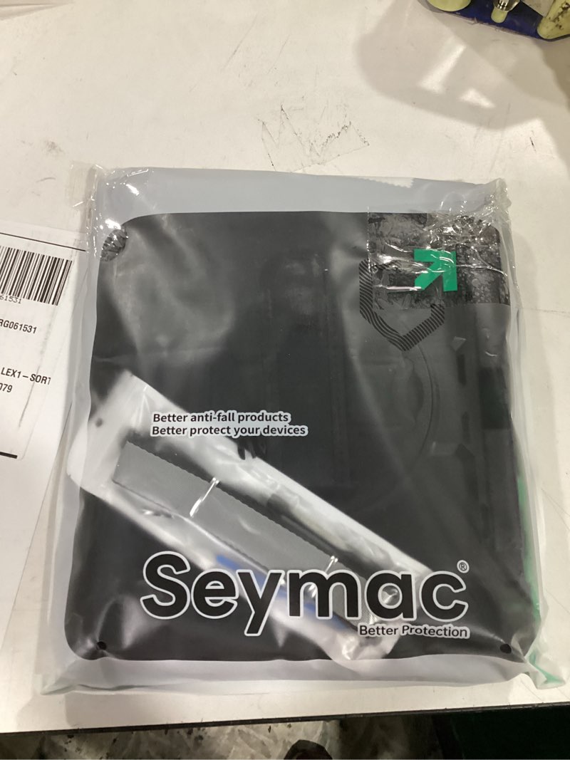 Condition photo showing New/Like New for seymac for ipad air 13 inch case m3 2025/ m2 2024, heavy duty shockproof protective case with screen protector, 360° rotating stand, hand/shoulder strap and pen holder for ipad air 13, black black for ipad air 13 inch