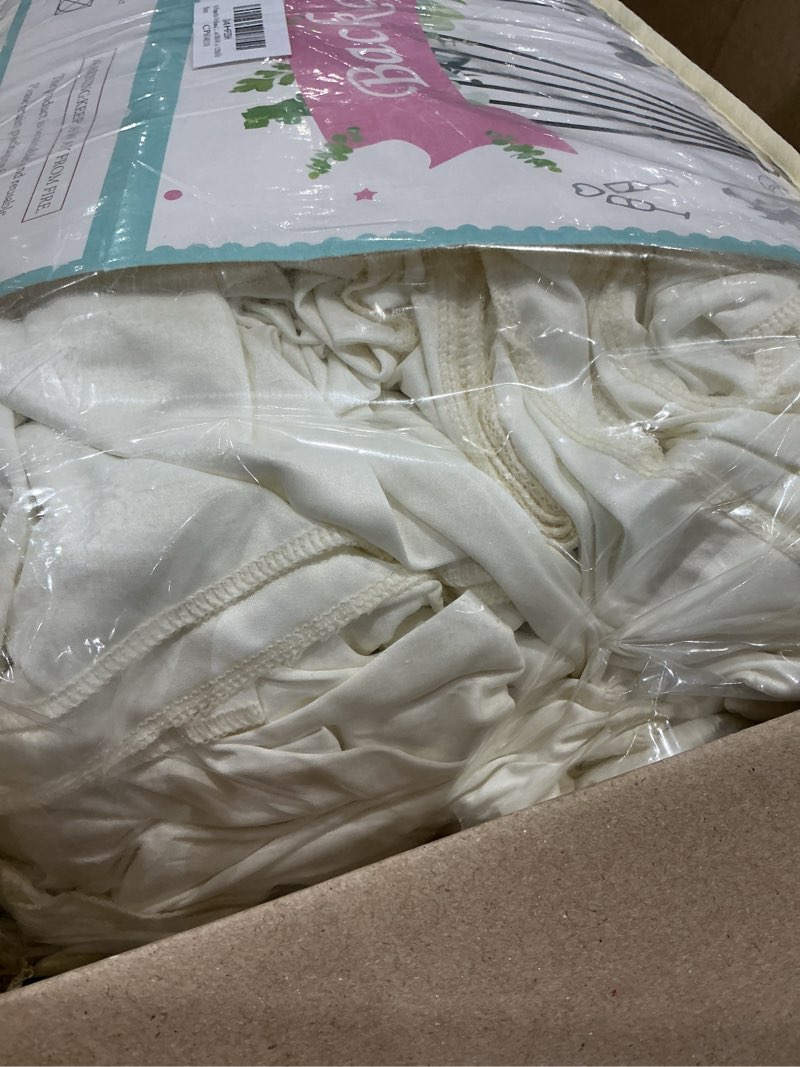 Condition photo showing As Is for 10 panels ivory backdrop curtains for wedding party wrinkle free backdrops curtain drapes fabric decorations photo back drop cloth for baby shower photography stage reception 50ft(w) x 12ft(h) 5'(w) x 12'(h), 10 panels ivory
