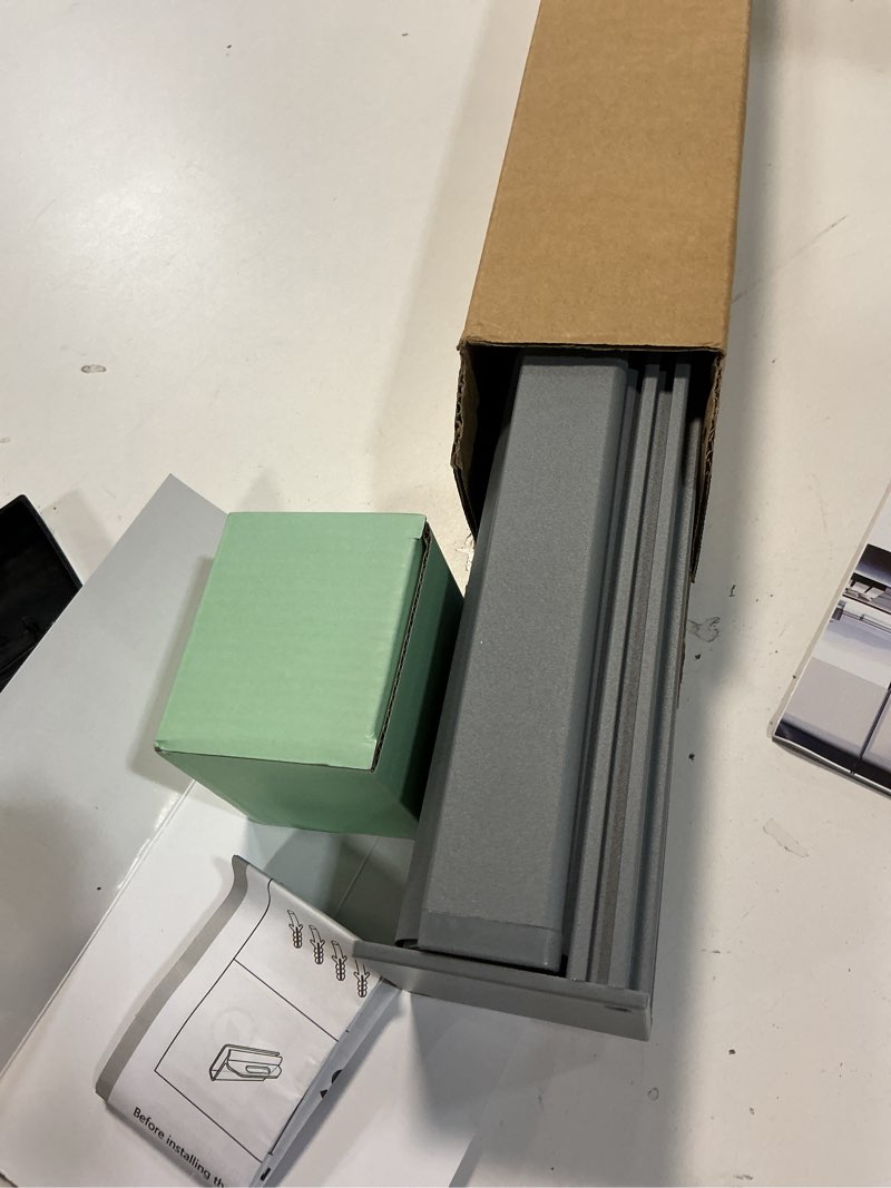 Condition photo showing New/Like New for aosky blackout roller shades cordless blinds for windows, free-stop shades with valance, thermal insulated fabric, uv protection, blinds for home and office (34" w x 72" h, linen grey) linen grey 34"w x 72"h