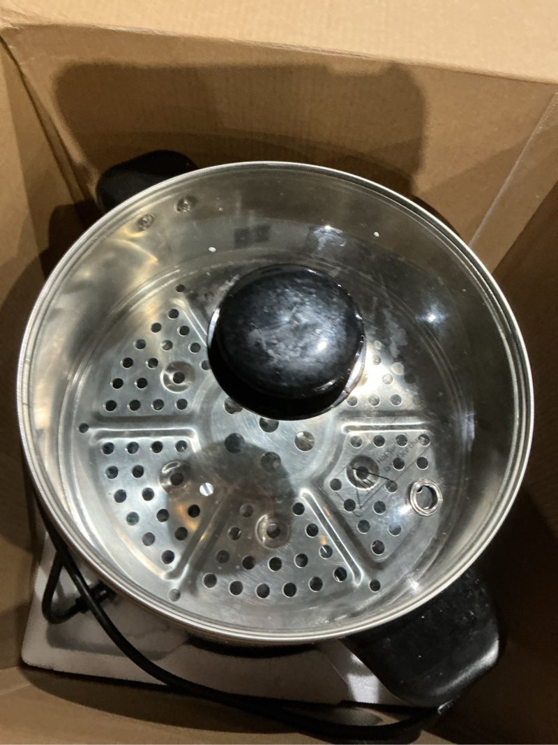 Condition photo showing Good Condition for joydeem electric food steamer for cooking, 2-tier stainless steel vegetable and food steamer, large 13l/13.7 quart capacity, dzg-a100