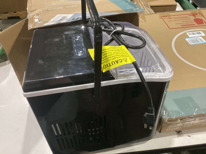 Condition photo showing Good Condition for dumos countertop ice maker with handle, 26lbs/24h portable ice machine, 9 bullet ice cubes ready in 6 mins, self-cleaning, quiet compact ice maker for home, kitchen, rv, camping, black black 12.5"×11.6"×8.8"