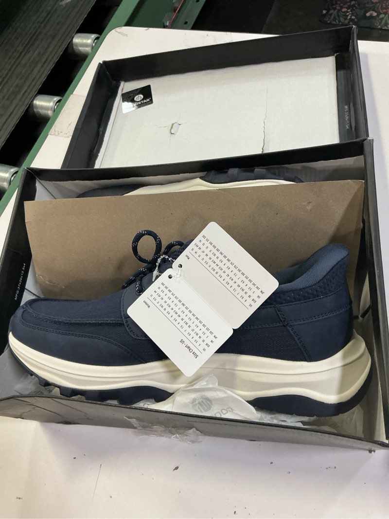 Condition photo showing New/Like New for Mens Orthopedic Slip On Shoes with Arch Support Hands Free Loafers Casual Comfortable Walking Shoe 12 Wide Navy