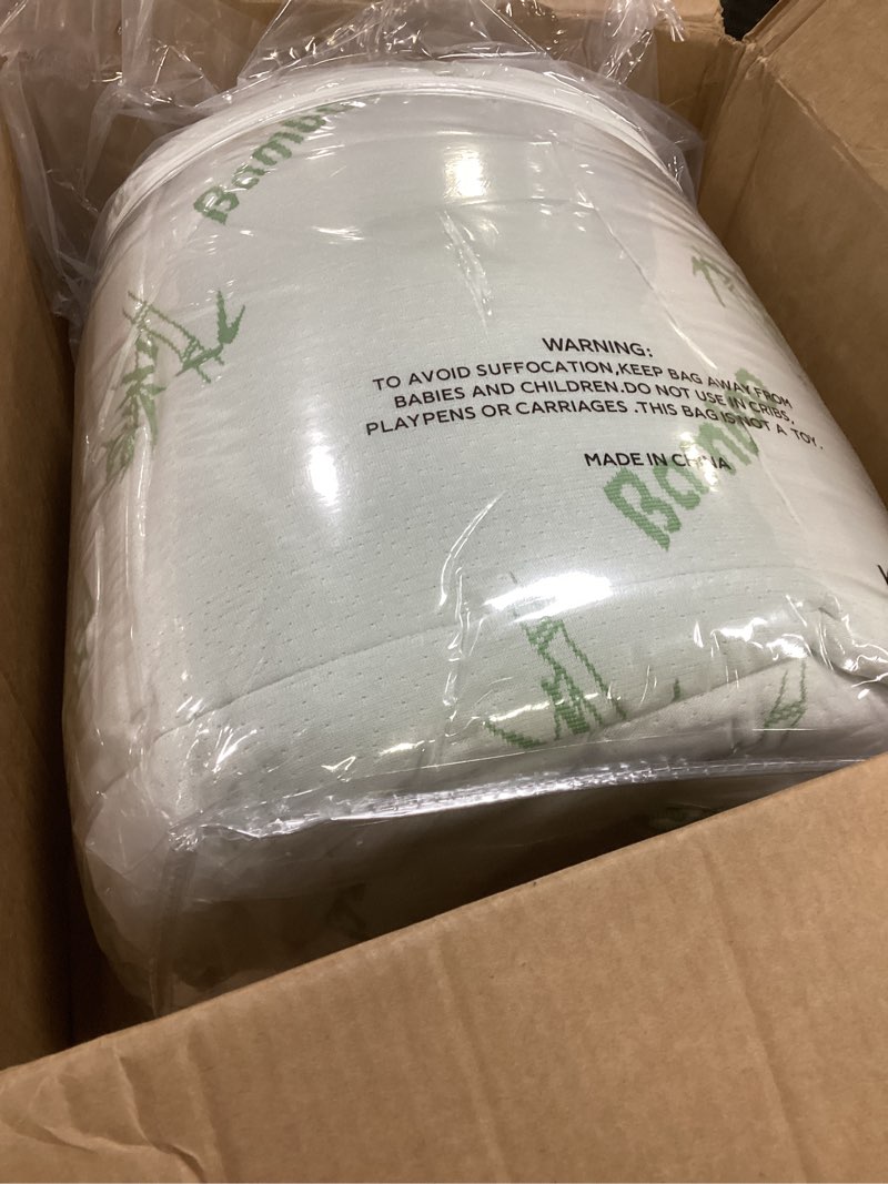 Condition photo showing Good Condition for Ultra Soft King Size Mattress Topper - Viscose Made from Bamboo Pillow Top Mattress Pad for Back Pain Relief - Naturally Cooling for Hot Sleepers, Green Green King