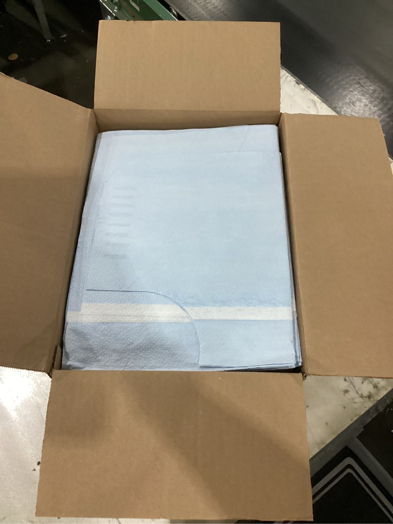 Avalon Standard Gowns, Blue (Pack of 50) ? Tissue/Poly/Tissue ? Open-Back, Waist-Tie, Short-Sleeve M