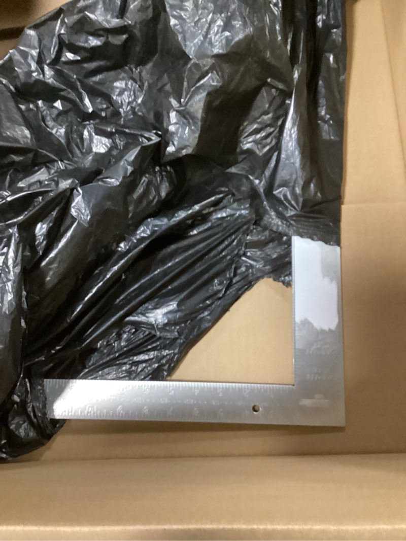 Condition photo showing As Is for Johnson Level & Tool CS5 Aluminum Framing Square, 16" x 24", Silver, 1 Square