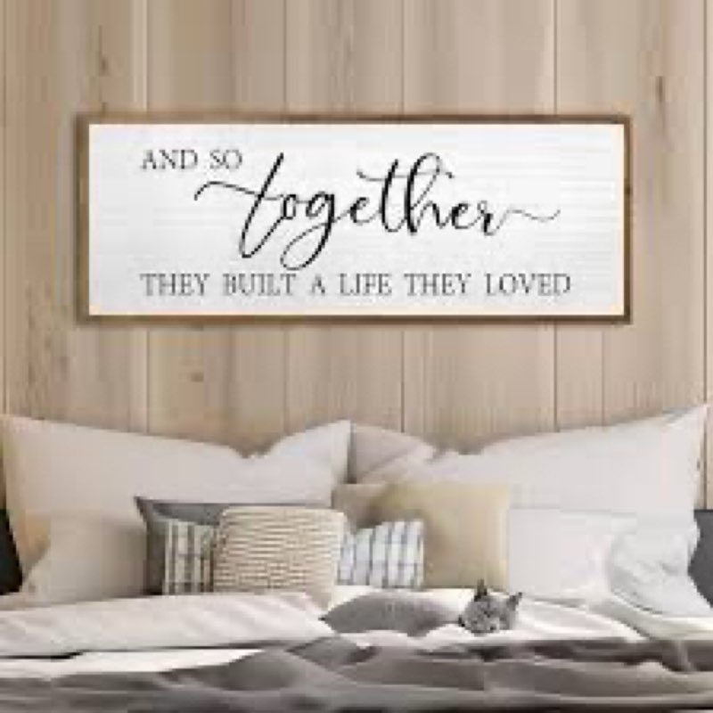 ZZJJHYWGQ And So Together They Built A Life They Loved Wall Decor 32"X12" Inspirational Family Quote