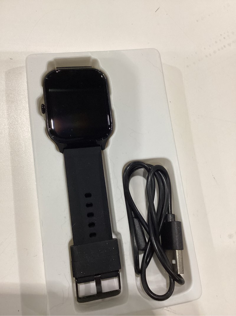 Condition photo showing New/Like New for smart watch for men women, 1.85" hd fitness tracker with bluetooth calls/ai voice control, ip68 waterproof, 115+sports modes, 24/7 heart rate/sleep fitness watch compatible with ios/android grey bright black
