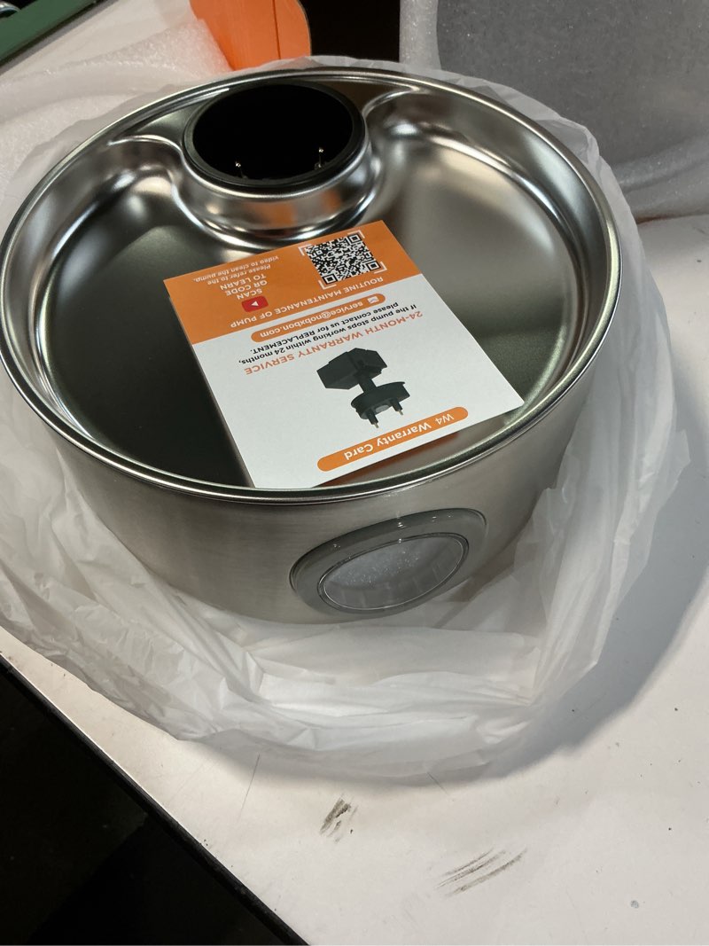 Condition photo showing Good Condition for wireless cat water fountain cordless: stainless steel cat fountains for drinking - 88oz/2.6l battery operated pet water fountain indoor with motion sensor - rechargeable automatic water dispenser