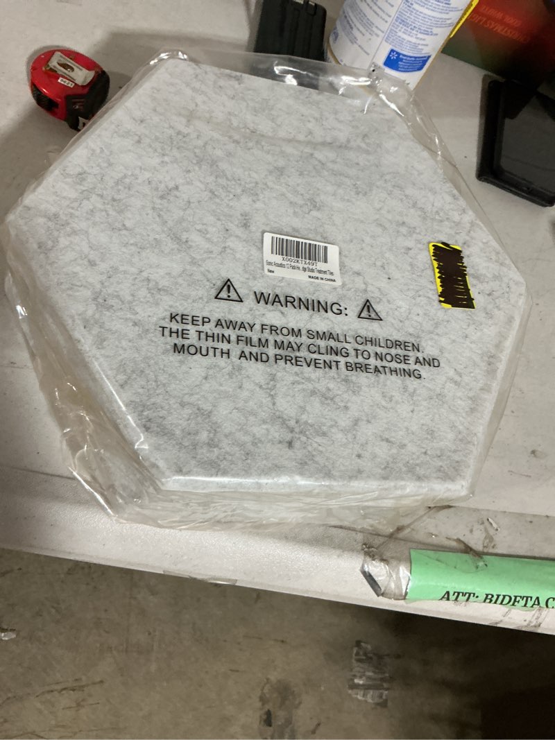 Condition photo showing New/Like New for acoustic sound proof 12" x 14" x 0.4" hexagon beveled edge tiles