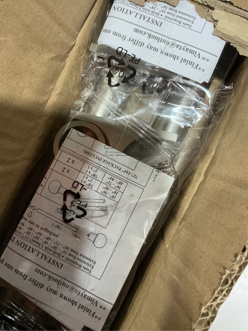 Condition photo showing Good Condition for 2 Pack Curtain Rods 28 to 48 Inches,1 Inch Curtain rods for Windows, Hanging Curtain Rod & Wall Mount with Brackets Heavy Duty Rod,End Cap Single Rod, Brushed Nickel Brushed Nickel 28"-48"