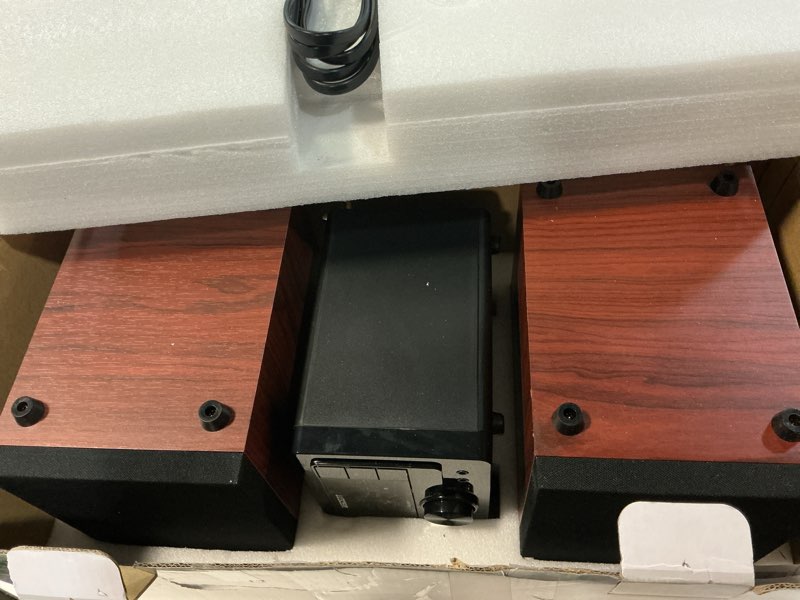 Condition photo showing As Is for WISCENT Bluetooth Stereo System 40W for Home, CD Player with Wireless Streaming, MP3/USB/Audio in/FM Radio, Powerful Home Audio Sound System Black