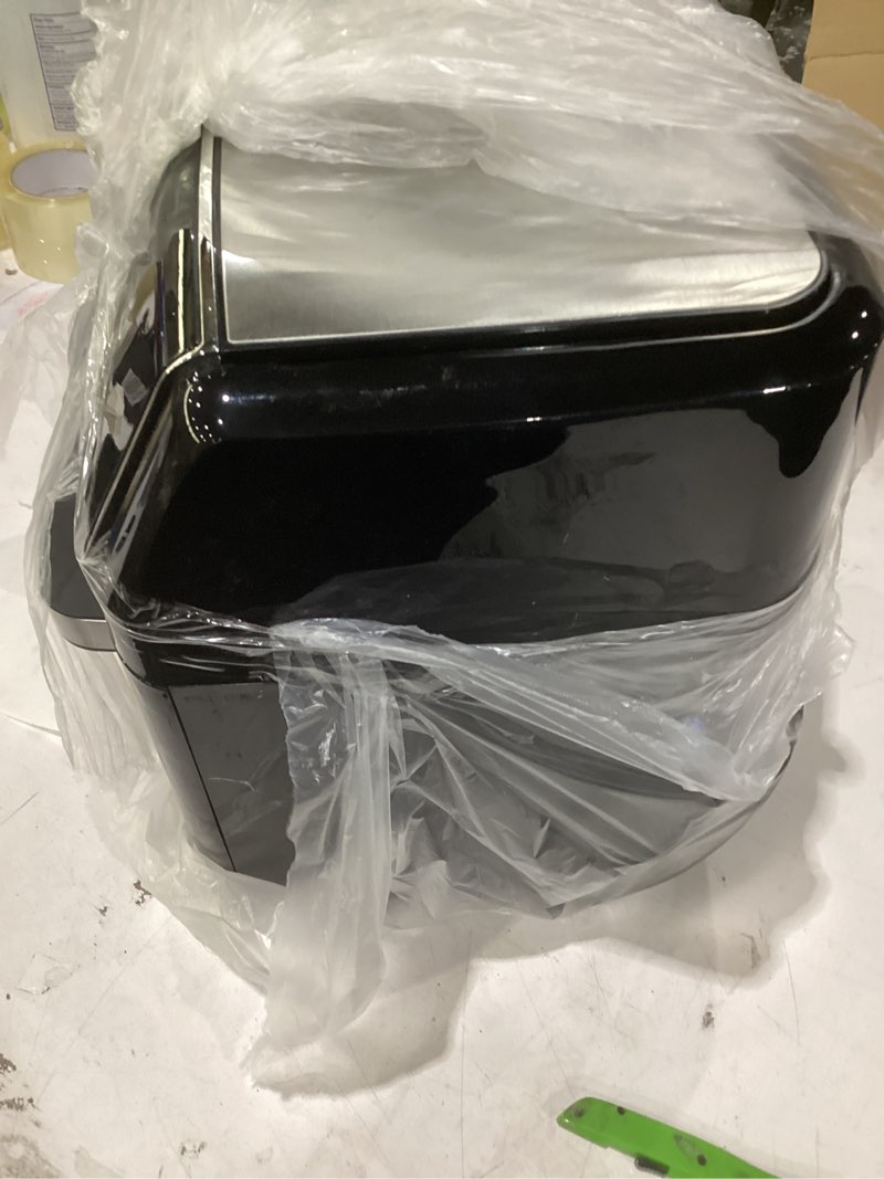 Condition photo showing As Is for simple deluxe 10-in-1 air fryer oven 12.6 qt, digital preset airfryer with visible window, nonstick and dishwasher-safe basket, air fry, roast, bake, dehydrate, fries, 1700w, gary gray-12.6 qt 12.6 qt