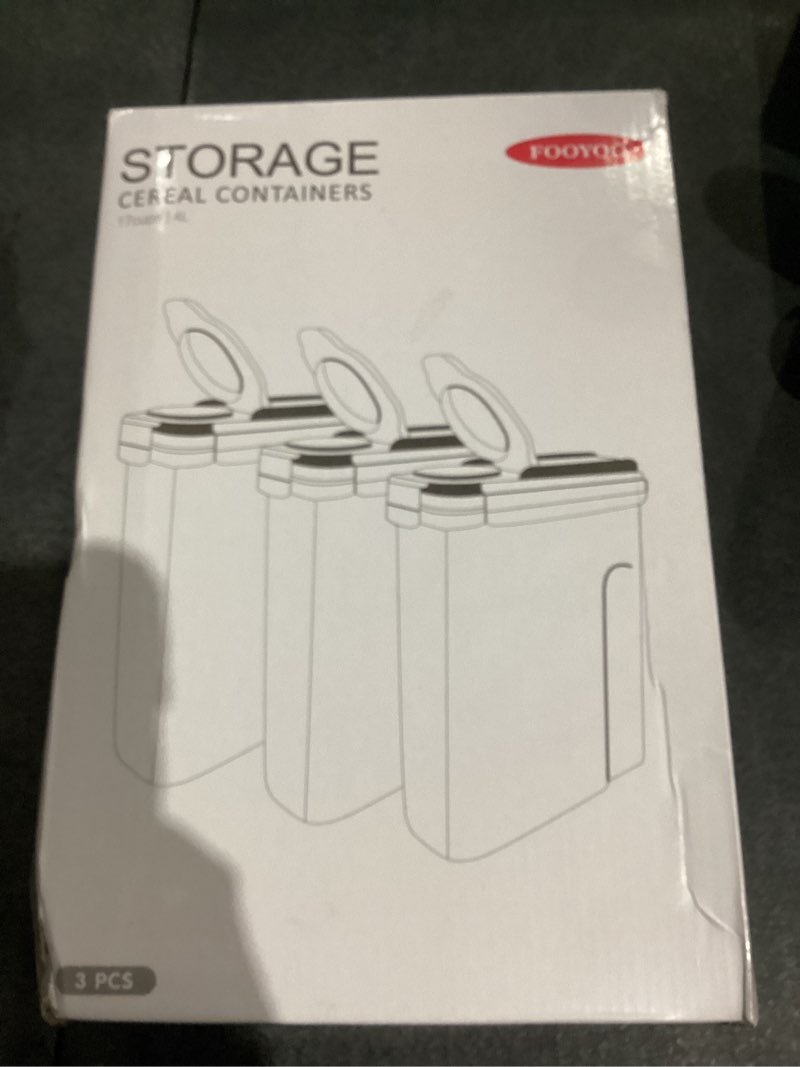 Condition photo showing New/Like New for Cereal Containers Storage Set - 3 Piece Airtight Large Dry Cereal Container (135.2oz), BPA Free Dispenser Plastic Cereal Storage Containers with 16 Labels & Pen