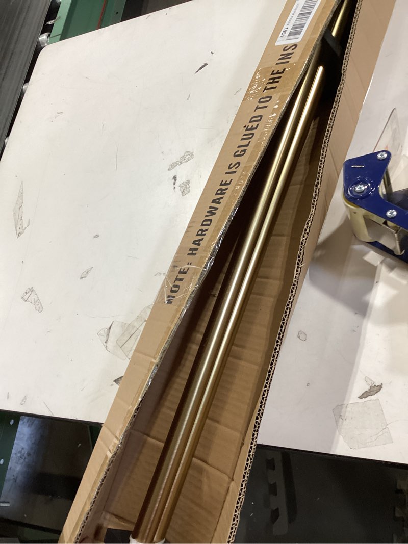 Condition photo showing Good Condition for 1Inch Diameter Single Curtain Rods with Decorative Finials 72-144inch, Warm Gold Warm Gold 72-144"