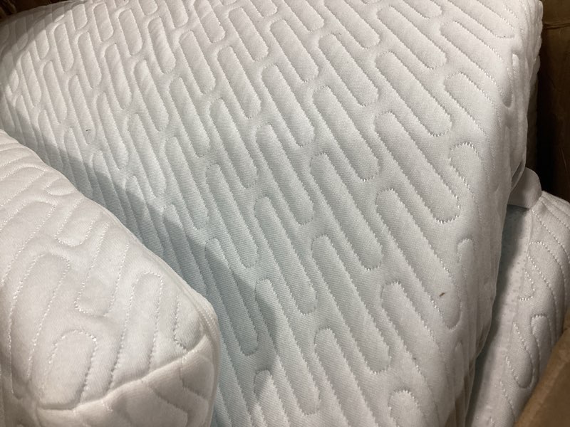 Condition photo showing As Is for valuxe twin mattress topper 3 inch cooling gel memory foam, certipur-us certified topper & pad for back pain relief, soft breathable bedding with pressure relief (blue) twin 3 inch