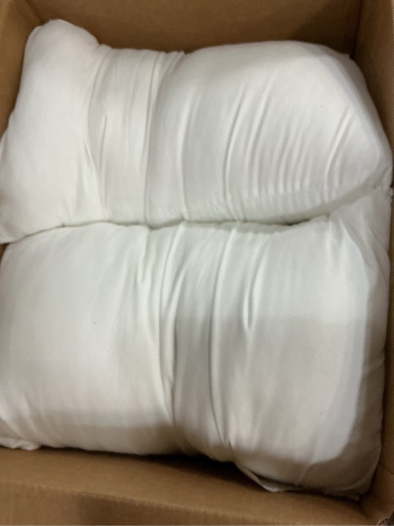 Condition photo showing As Is for pack of 2 12x20 outdoor pillow inserts, water resistant throw pillow inserts, outdoor lumbar pillow for patio, furniture, sofa, bed, living room, garden decorative waterproof pillow inserts white ?2 pack? 12x20 inch