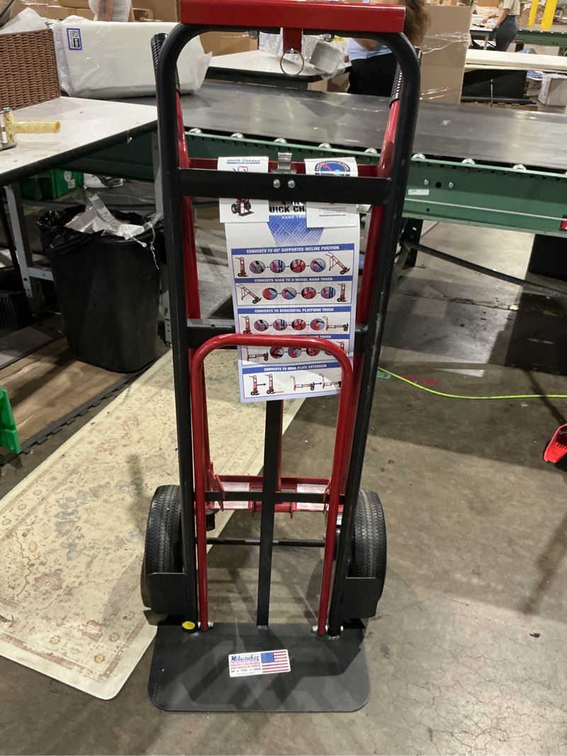 Condition photo showing Good Condition for milwaukee 1000-lb capacity 4-wheel multiple colors/finishes steel 4 in 1 convertible hand truck