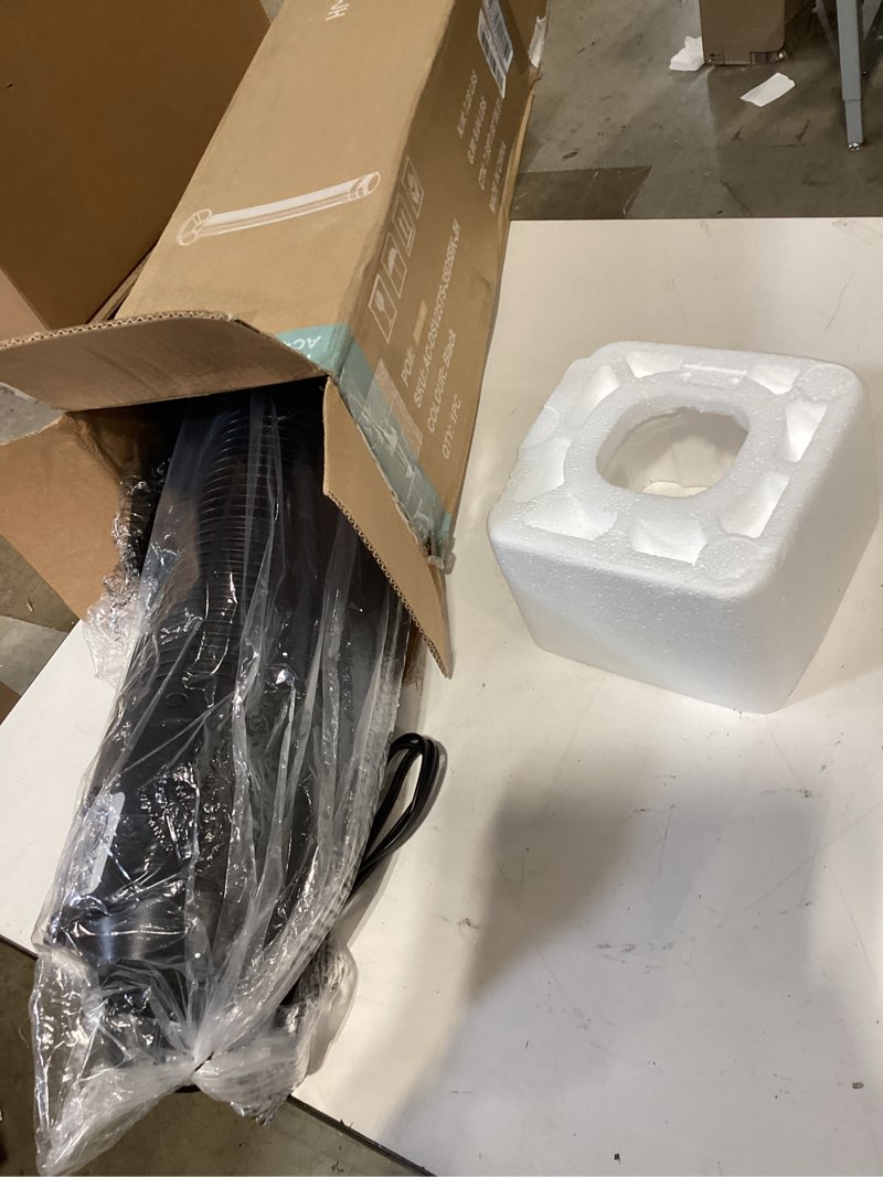 Condition photo showing As Is for vagkri tower fan for bedroom, 42 inch quiet floor fan with 135° vertical 90°oscillation fans for indoors, 4 modes, 4 speeds, 15h timers standing bladeless fans with remote black