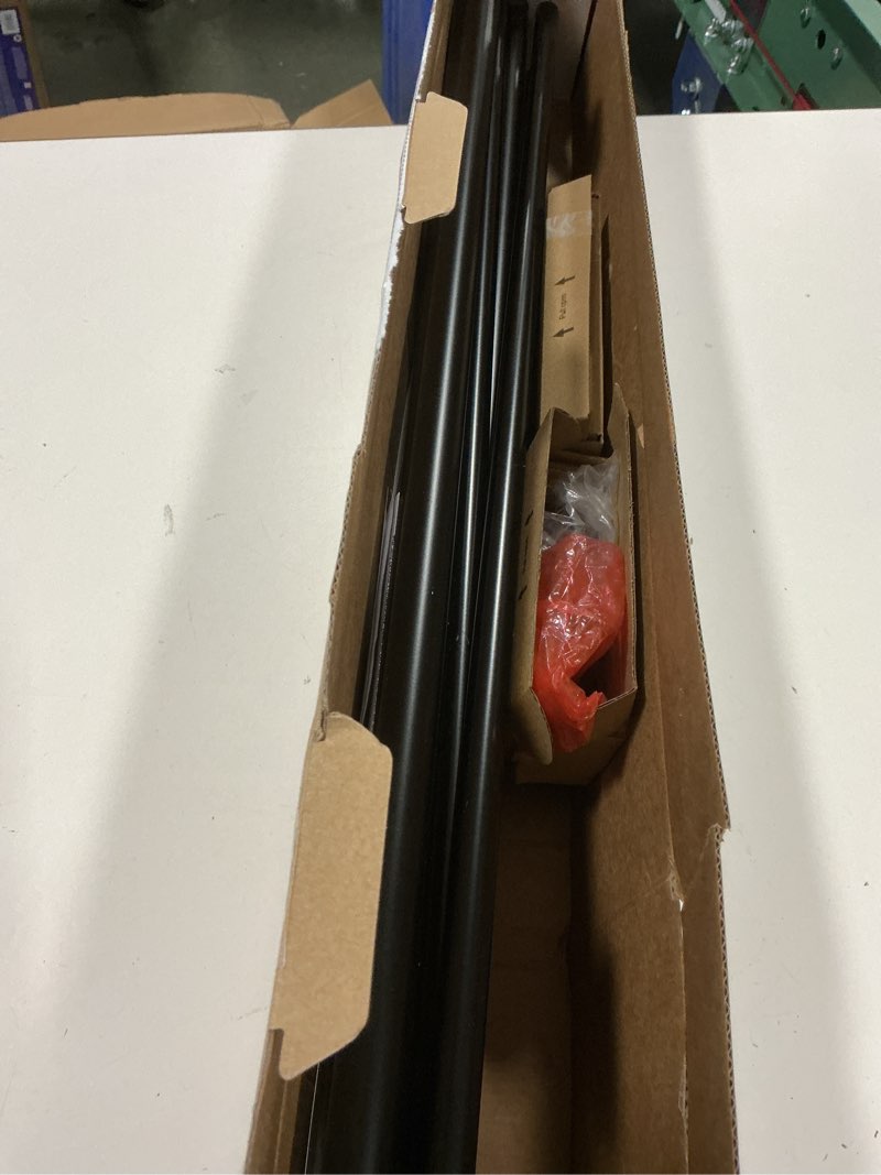 Condition photo showing New/Like New for Double Curtain Rod 66 to 120 Inch, HOTOZON 1 Inch Heavy Duty Double Curtain Rods for Windows 54 to 116 Inches(4.5-9.6 ft), Telescoping Drapery Rod with Simple End Finials, Black Black 66-120"