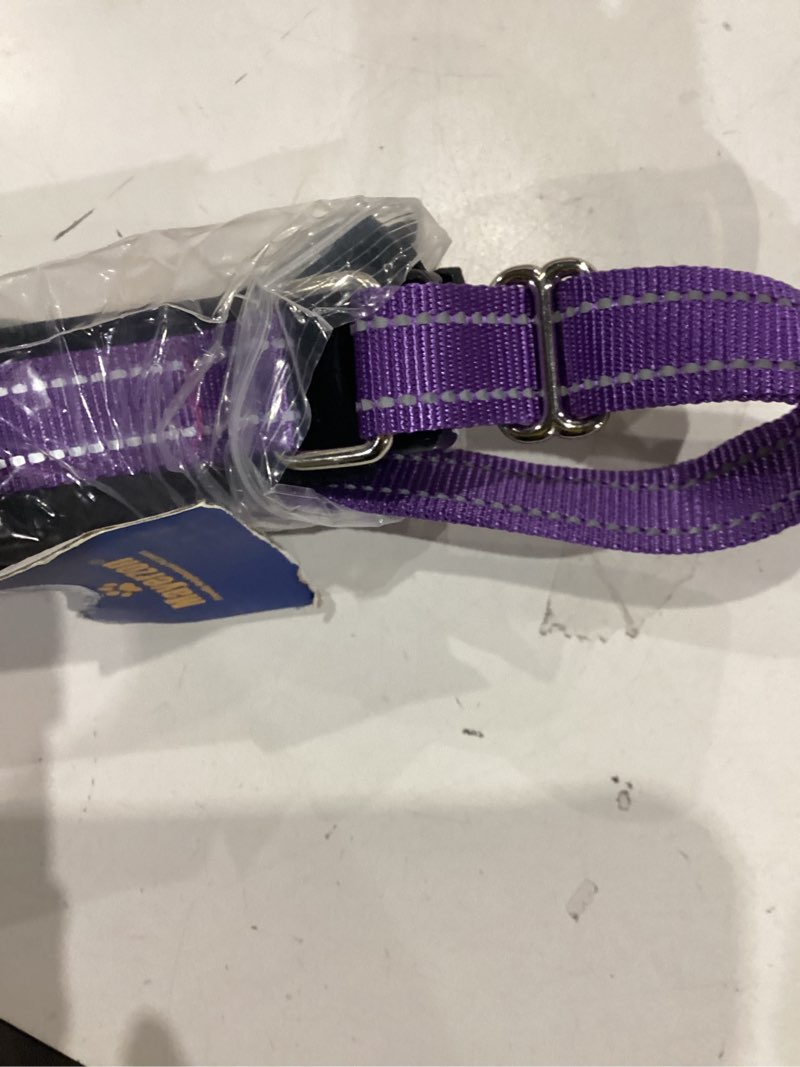 Condition photo showing Good Condition for mayerzon martingale no pull collar for medium large dogs, patented anti pull dog collar with buckle for walking training, with reflective stitching and neoprene padding, adjustable(purple, l) purple(reflective) large,2.5mm,18.5"-23.5"neck
