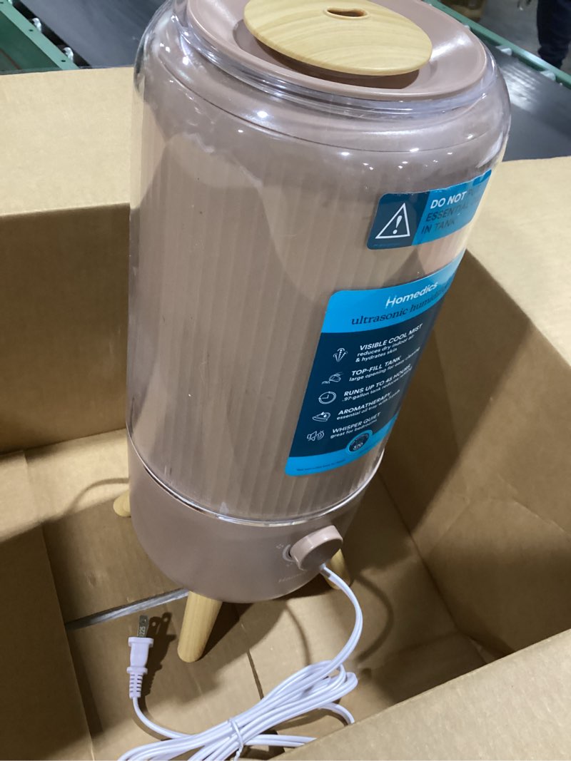 Condition photo showing Good Condition for Homedics Ultrasonic Humidifier, Bedrooms and Home Offices, 0.97-Gallon Tank, 45-Hour Runtime, Visible Ultra-Quiet Cool Mist, Aromatherapy, Demineralization Cartridge, Night-Light, Auto-Off, Taupe