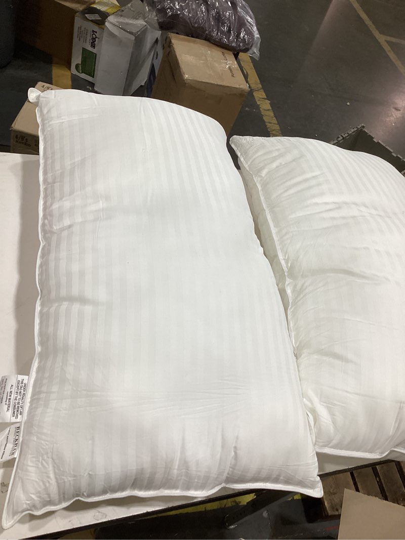 Condition photo showing Good Condition for queen size egyptian cotton pillowcases set of 2 – 1000 thread count striped pillow protector covers – soft breathable hotel style pillowcase set – durable easy care – white white queen - 20 x 30 inches