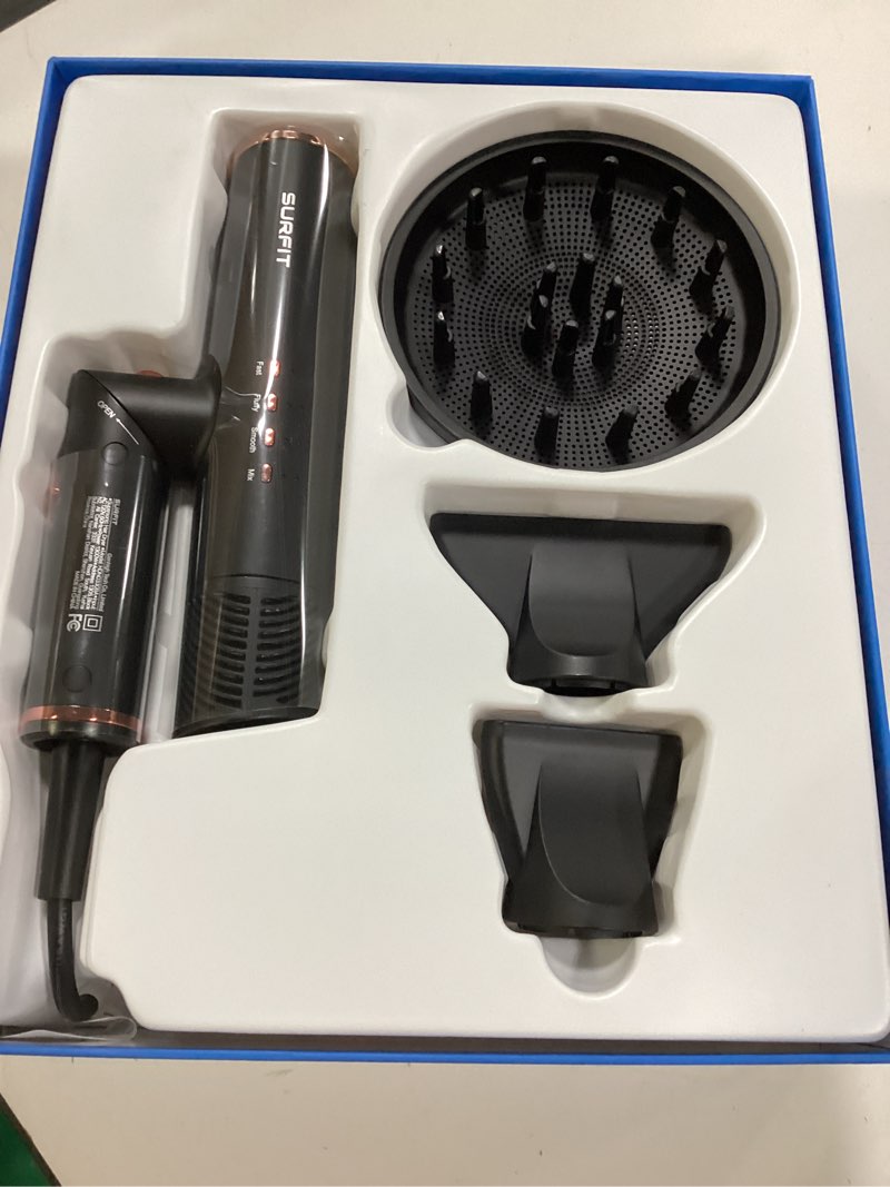 Condition photo showing New/Like New for Hair Dryer with Diffuser, Surfit Blow Dryer, Foldable Travel Hairdryer, 110,000 RPM Professional Ionic Hair Dryer for All Hair Types, 1 Min Fast Drying, Precision Styling, No Heat Damage