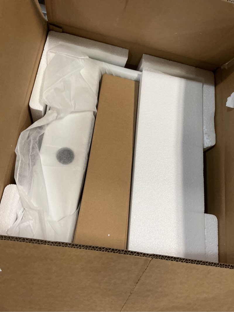 Condition photo showing New/Like New for lordear 21 x 14 inch wall mounted bathroom sink with towel rack modern white wall hung sink for small bathrooms, rectangular one hole porcelain vanity sinks 21"x14"-towel rack