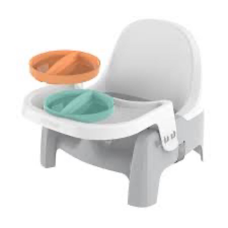 ingenuity deluxe learn-to-dine feeding seat, booster seat 13.39-in gray kids high chair