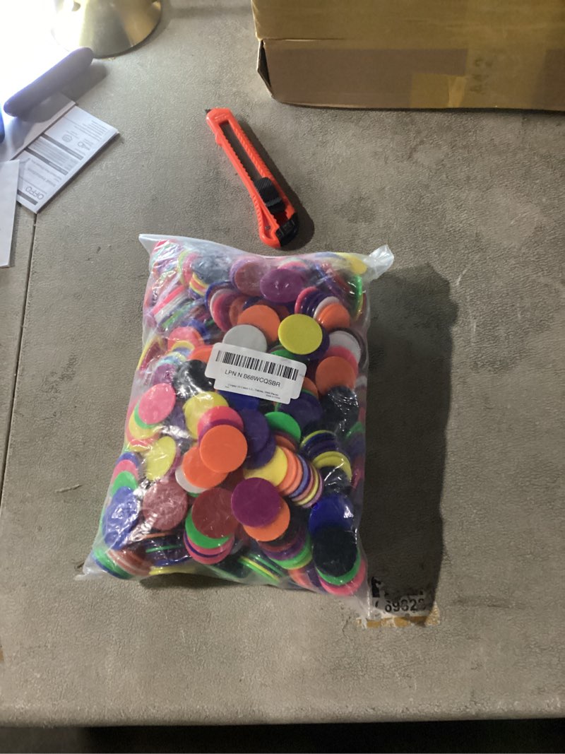 Condition photo showing Good Condition for Coopay 1000 Pieces 10 Colors 1-1/5 inch Plastic Learning Counters Disks Bingo Chip Counting Discs Ma