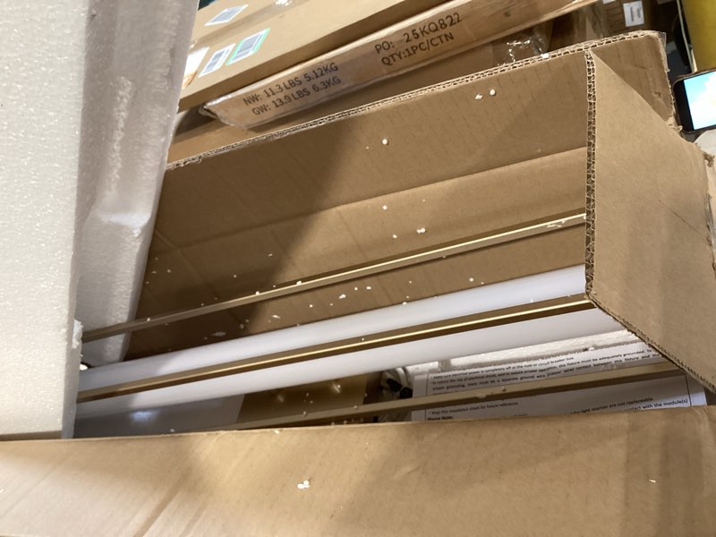 Condition photo showing Good Condition for 6000k dimmable bathroom vanity light, 26.2in champagne gold bathroom light fixtures, 12w led lights over mirror, acrylic bar vanity lights (champagne gold)