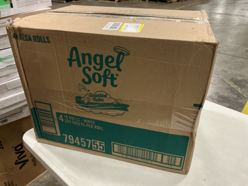 Condition photo showing New/Like New for angel soft toilet paper with fresh linen scented tube 48 mega rolls = 192 regular rolls soft and strong toilet tissue mega 48 rolls (320 sheets)