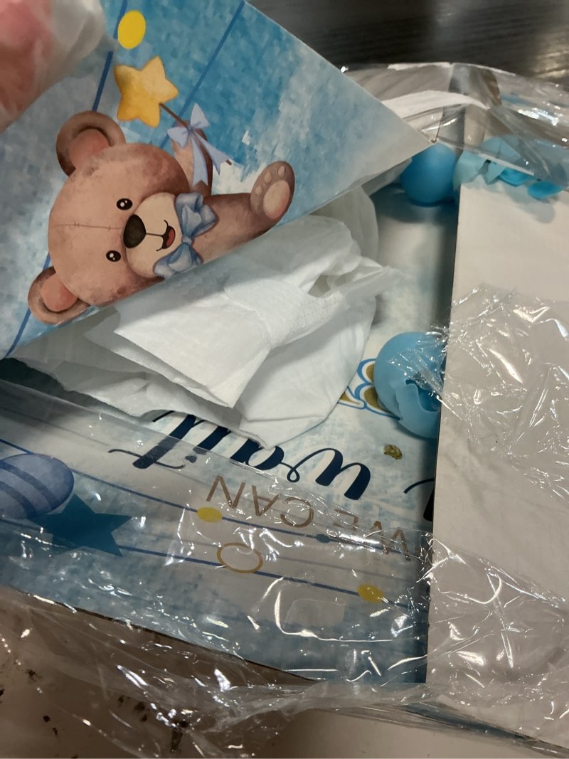 Condition photo showing Good Condition for ctosree 31 pieces bear baby shower diaper game 1 diaper baby shower game board 7 diapers 10 plastic balls 1 organza bag for bridal games boy girl